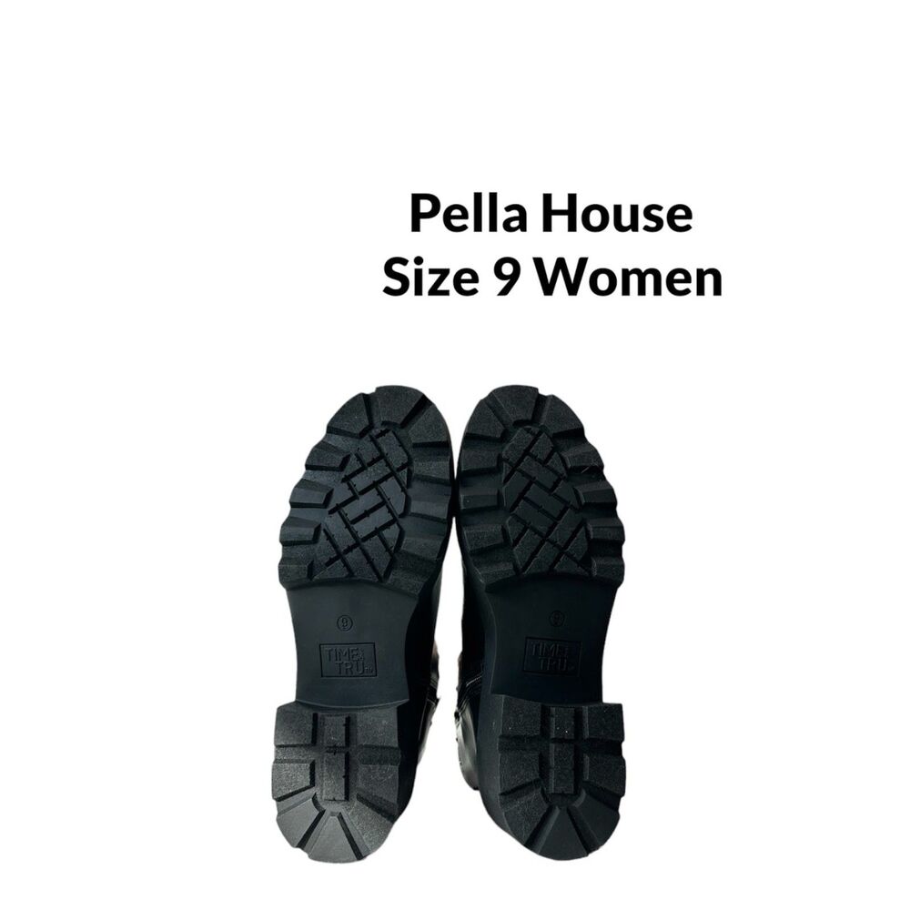 NEW Women’s Time and Tru Chelsea Embellished Chunky Boots Black Size 9 - Picture 8 of 8